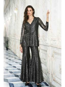 dash and dot - Women Black Metallic Top