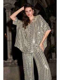 dash and dot - Women Silver Sequin Top