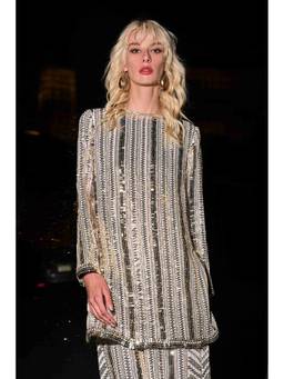 dash and dot - Gold Ivory Gold Sequin Top