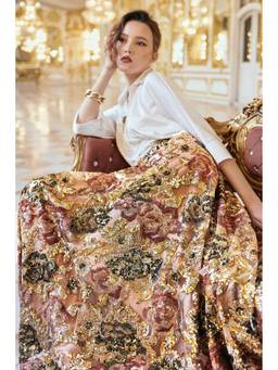 dash and dot - Multi-Color Floral Sequin Maxi Skirt