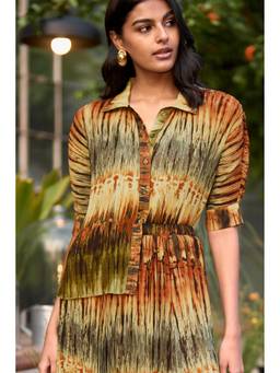dash and dot - Multi Pleated Tie Dye Shirt