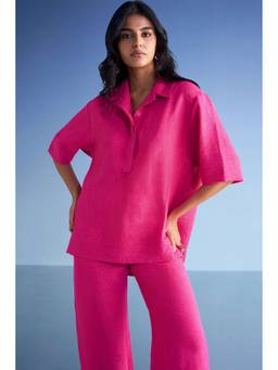 dash and dot - Women Pink Linen Top