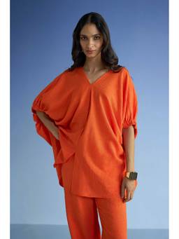 dash and dot - Women Orange Linen Top