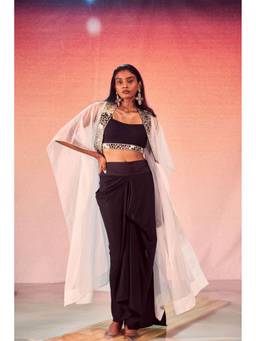 dash and dot - Black Draped Skirt