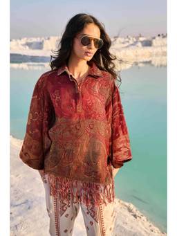 dash and dot - Women Red Shawl Top