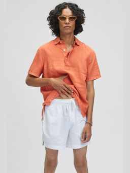 TERRA LUNA - Hvar White Linen Solid Shorts