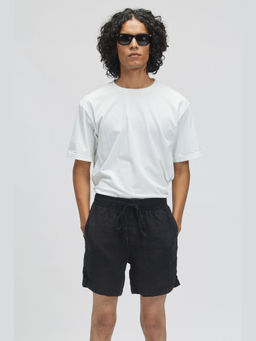 TERRA LUNA - Hvar Black Linen Solid Shorts