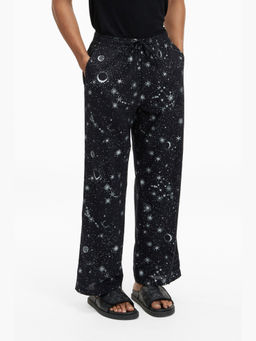 TERRA LUNA - Tao Black Khadi Printed Trouser