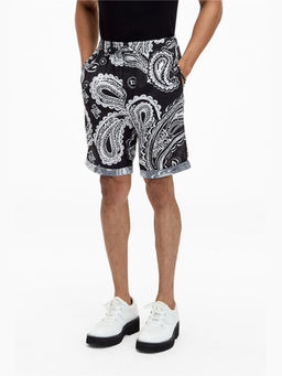 TERRA LUNA - Laroc Black Khadi Prited Shorts
