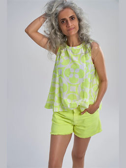 TERRA LUNA - Cancun Yellow Khadi Solid Short
