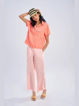 TERRA LUNA - Nova Orange Khadi Stripe Trouser