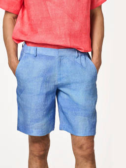 TERRA LUNA - Del Sol Blue Linen Shorts