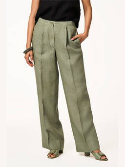 TERRA LUNA - Delphi Olive Linen Trouser