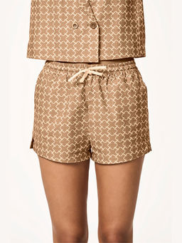TERRA LUNA - Drai Monogram Brown Printed Shorts