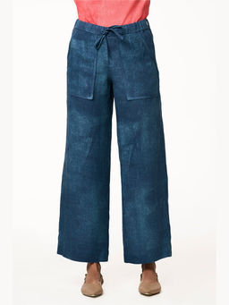 TERRA LUNA - Dara Navy Blue Linen Trouser