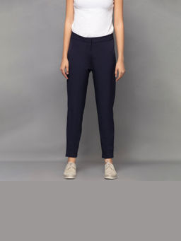 First Resort by Ramola Bachchan - Dark Blue Slim Fit Pant