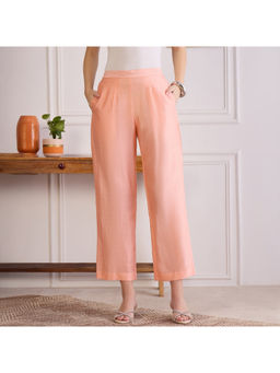 First Resort by Ramola Bachchan - Peach Chic Straight Pant