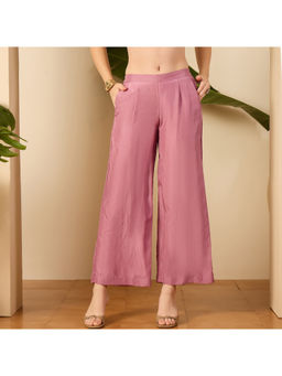 First Resort by Ramola Bachchan - Pink Straight Pant