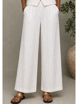 Sutra Art of Clothing - Cotton Wide-Leg Ivory Pant