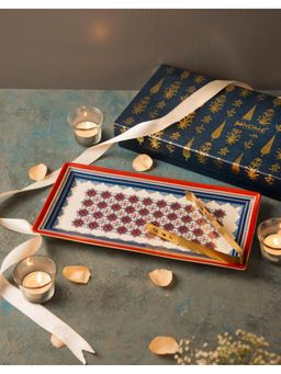 Fabindia - Multi Falak Ceramic Platter with Tong