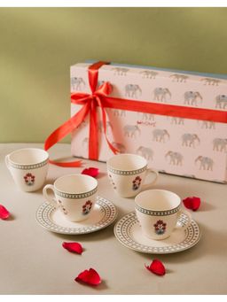 Fabindia - Multi Ceramic Ramya 4 Cups & 4 Saucers