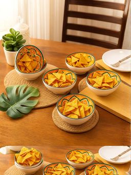 Smokey Cocktail - Ceramic Mandala Bowls - Orange (Pack of 6)