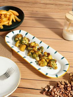 Smokey Cocktail - Japanese Serving Platter - S - Oval White