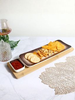 Smokey Cocktail - Ombre Serving Platter - Rectangular Brown
