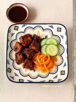 Smokey Cocktail - Square Serving Mandala Platter -