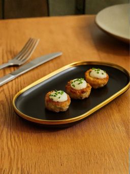 Smokey Cocktail - Nore Black Dinnerware - Serving Plate - Black