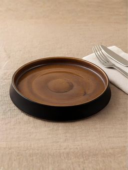 Smokey Cocktail - Artisan Round Stoneware Platter - Brown