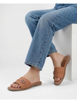 ZELION - Peach Women Square Toe Flats