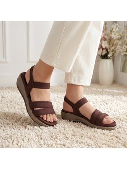 ZELION - Brown Women Round Toe Sandals