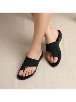 ZELION - Black Women Round Toe Sandals