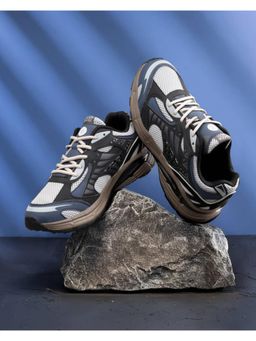 Bacca Bucci - Retrograde Men's Chunky Lifestyle Sneakers Breathable Mesh Upper Navy Eclipse