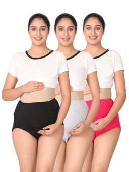 Adira - Multi-Color Belly Panel Maternity Panties (Pack of 3)