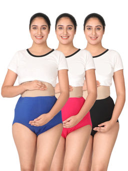 Adira - Multi-Color Belly Panel Maternity Panties (Pack of 3)