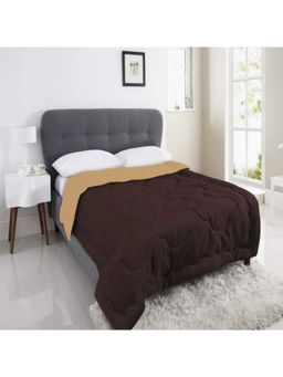 I wish - Reversible AC Comforter - 250 GSM Lightweight Quilt, Brown-Beige