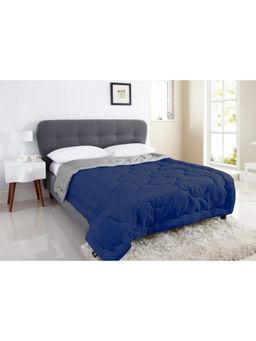 I wish - Reversible AC Comforter - 250 GSM, Lightweight Quil, Grey-Blue
