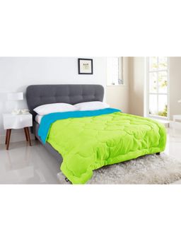 I wish - Reversible AC Comforter - 250 GSM, Lightweight Quilt (Lemon Green-Teal)