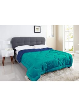 I wish - Reversible AC Comforter 250 GSM, Lightweight Quilt, Teal-Dark Blue