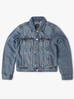 GAP - Girls Blue Solid Denim Jacket