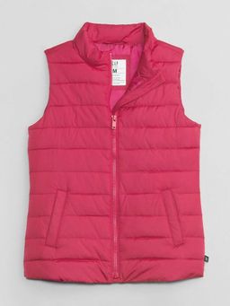 GAP - Girls Pink Solid Puffer Jacket