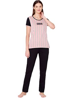Bodycare - Womens Combed Cotton T-Shirt & Pyjama BSLS11014 Pink (Set of 2)