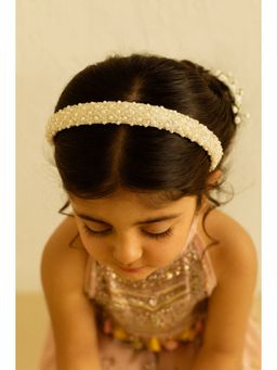 Choko - White Pearl Embellished Hairband for Girls