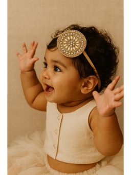 Choko - Gold Pearl Stone Motif Headband for Girls