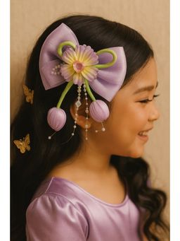 Choko - Lavender Floral Bow Hair Clip for Girls