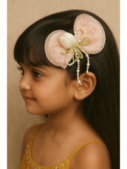 Choko - Pink Floral Bow Hair Clip for Girls