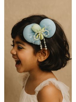 Choko - Blue Floral Bow Hair Clip for Girls