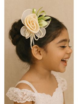 Choko - Cream Rose Flower Hair Clip for Girls